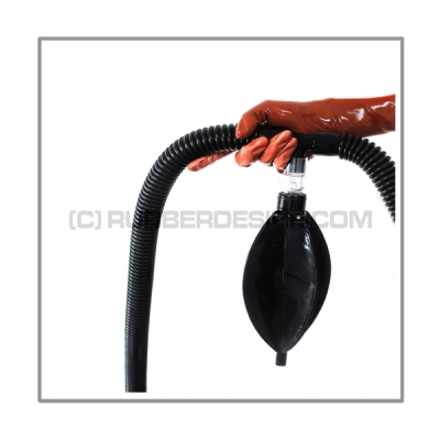 Inhalersystem SMELL-ONE with foot-pump, aroma-bottle, rebreathing bag and tube-set with t-joint and gasmask-connector-thread